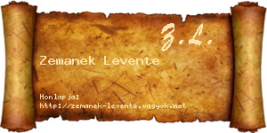 Zemanek Levente névjegykártya